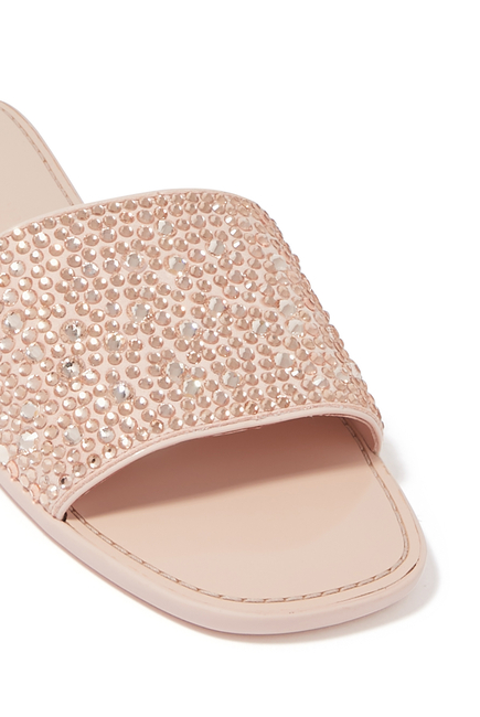 All That Glitters Flat Leather Slides